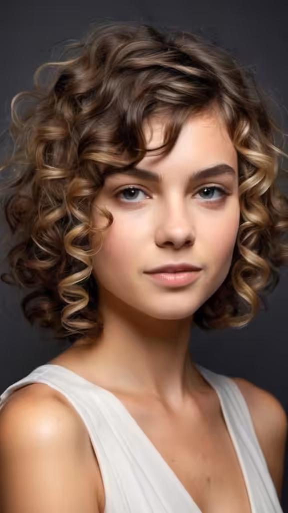 Mid Length Curly Cut