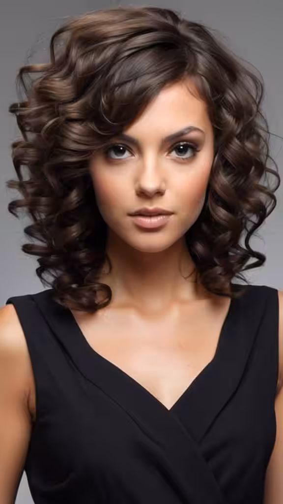 Side Swept Tousled Curls